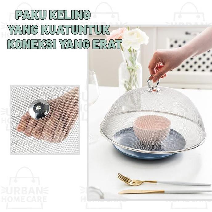 Tudung saji 28/30/35/40cm Stainless Mesh Food Cover/Tudung Saji Stainless Estetik/ Penutup Makanan M