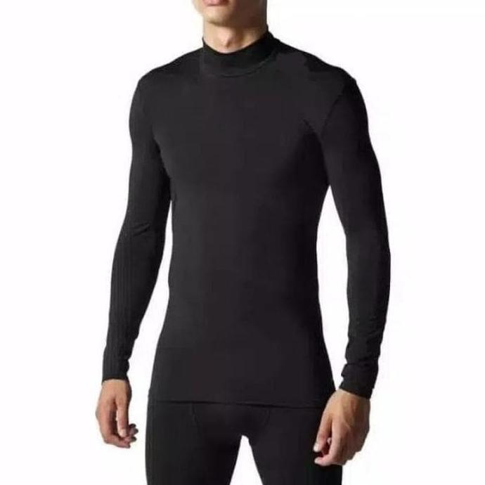 baju renang / manset olahraga / Baju Manset Baselayer Thumbhole Panjang Hitam Pria Wanita HS