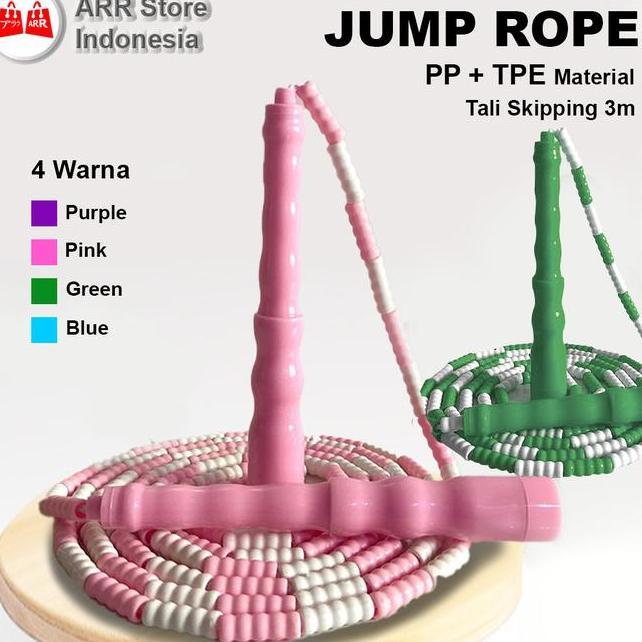 Lompat Tali Skipping Rope Olahraga Beaded Elevate Jump Rope Pptpe 3M
