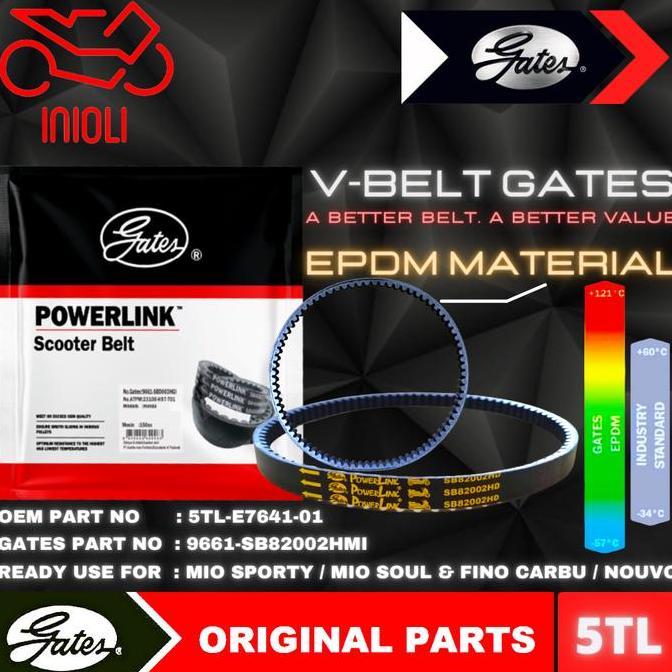 VAN BELT GATES V BELT V-BELT VBELT GATES POWERLINK MIO SPORTY SMILE MIO SOUL CARBU FINO CARBU NOUVO 