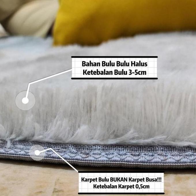 Fmly99- Karpet Bulu Bulat Motif & Ombre Diamater 100Cm/Karpet Bulu Lantai Bulat Ambal Busa