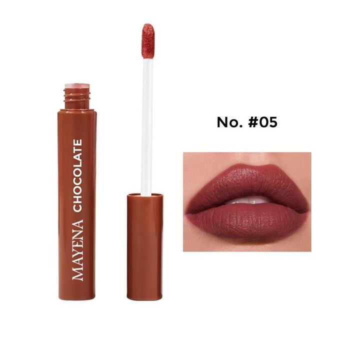 Lansungkirim- { Dapat 5 + Bonus } Mayena Lipglaze Chocolate Bpom Lip Cream Viral