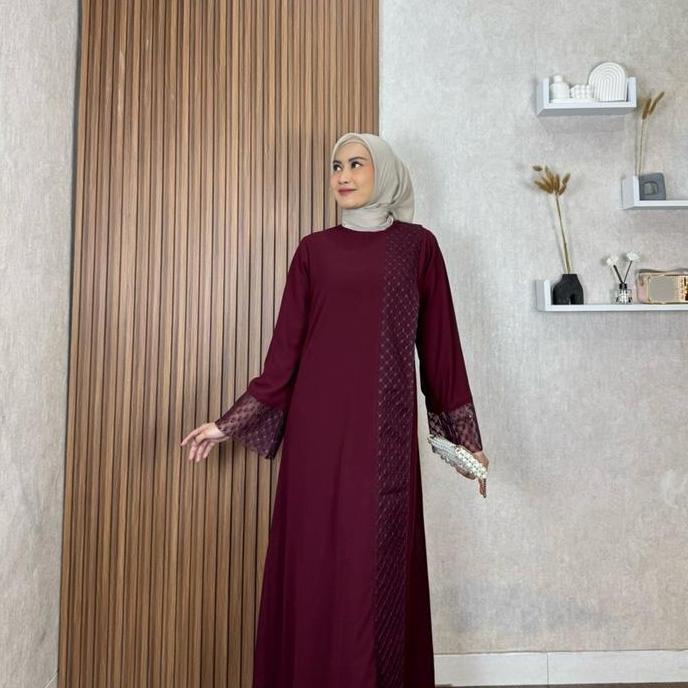 Hokywoi- Sofia Abaya Dress Kondangan Baju Lebaran Pesta Muslimah Ceruty Baby Doll Full Puring Adem K