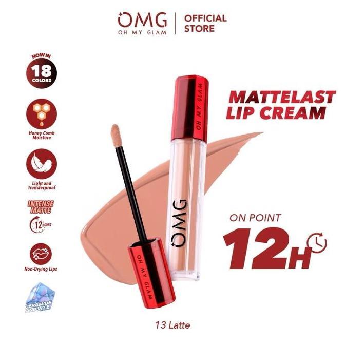 Lansungkirim- Omg Oh My Glam Matte Kiss Lip Cream Coffee Edition Indonesia / 3.5G / Transferproof Ma