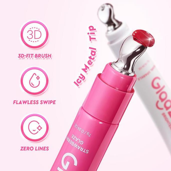 Lansungkirim- Glad2Glow Brightening Lip Serum 7G  Mencerahkan Melembabkan Dan Menambahkan Warna3In1 