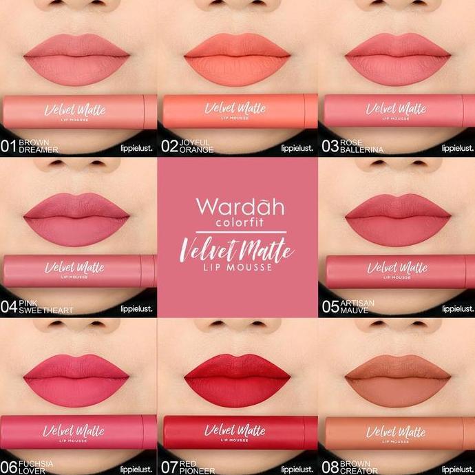 Lansungkirim- (Warna Baru 09-14) Wardah Colorfit Velvet Matte Lip Mousse 4Gr Lipstick Gloss