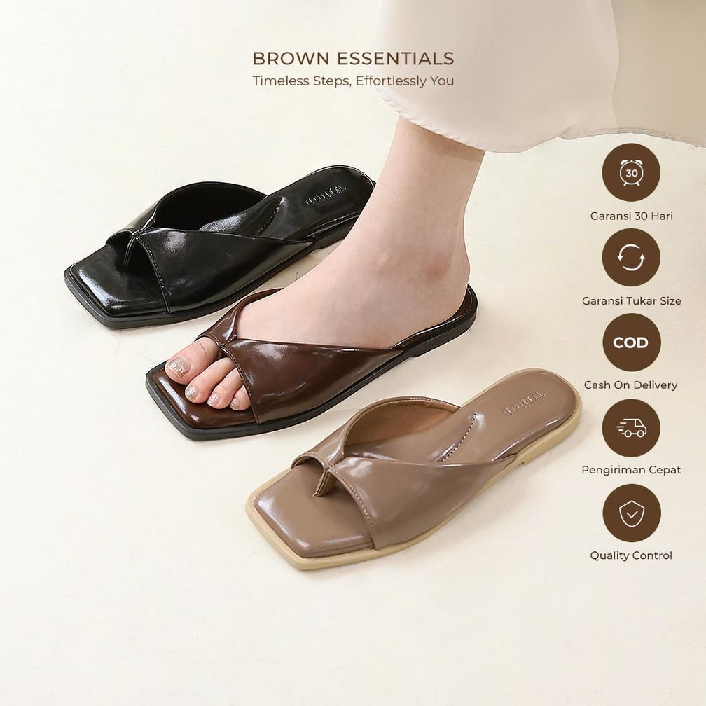 official winod berta sandal model slip on flat casual daily