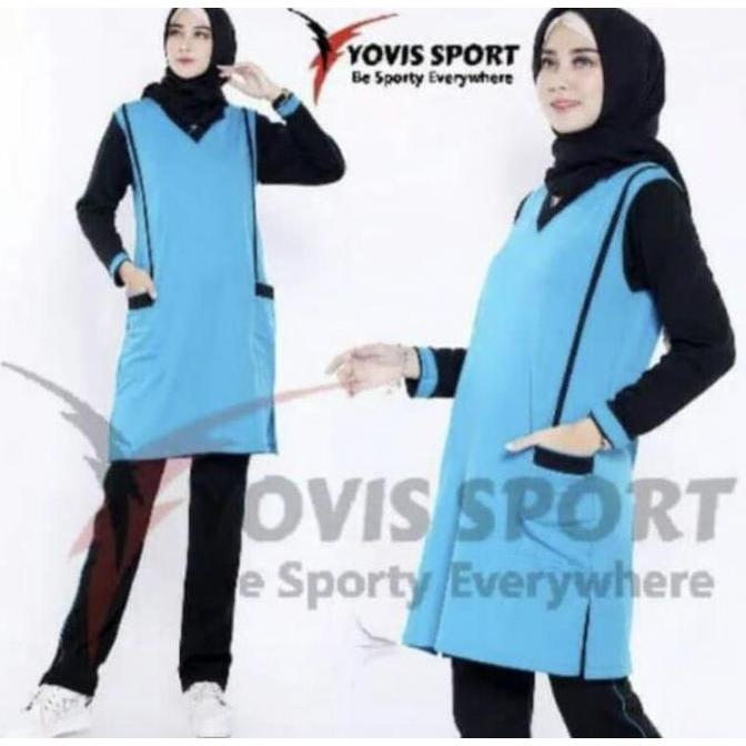 DF293 - setelan senam tunik wanita / setelan senam yovis /setelan senam yoga / setelan aerobic Musli