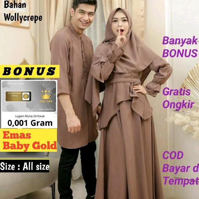 DV54 - (( FREE EMAS BABY GOLD )) Baju Couple Lebaran 2023 Ria Ricis Terbaru Seluruh Indonesia Muslim