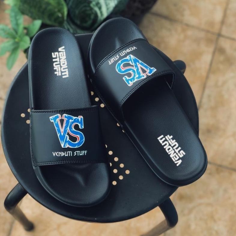 DISKON SANDAL PRIA KEKINIAN SANDAL SLIDE PUTIH SANDAL VENDUTI STUFF ORIGINAL