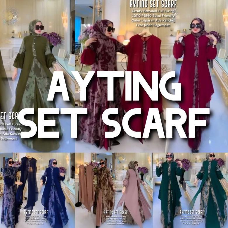 AYTING SET SCARF LD110 & LD120 (LABEL SAVNA) | GAMIS SET OUTER CERUTY MOTIF VIRAL KEKINIAN