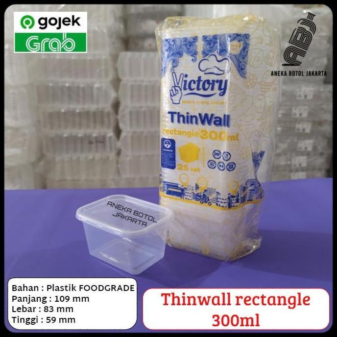 Thinwall victory rectangle 300ml / wadah plastik persegi panjang 300ml