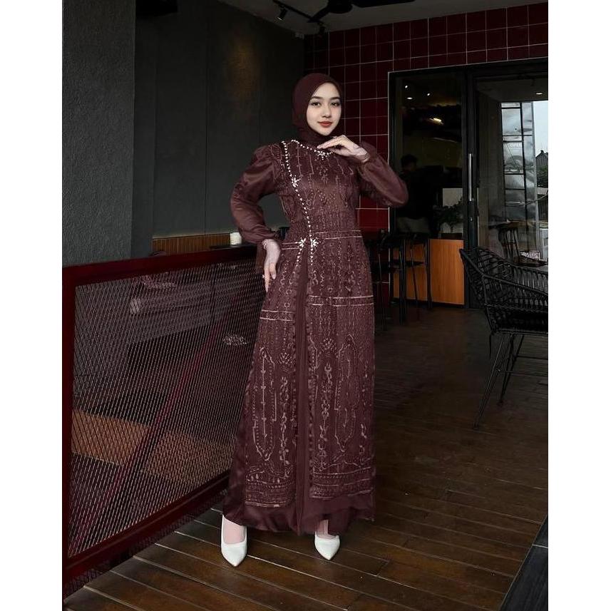 DR332 - KID ROSE Gamis Anak Dress Anak Gamis Pesta Kondangan Lebaran Murah Gaun Anak Bahan Tile Muti