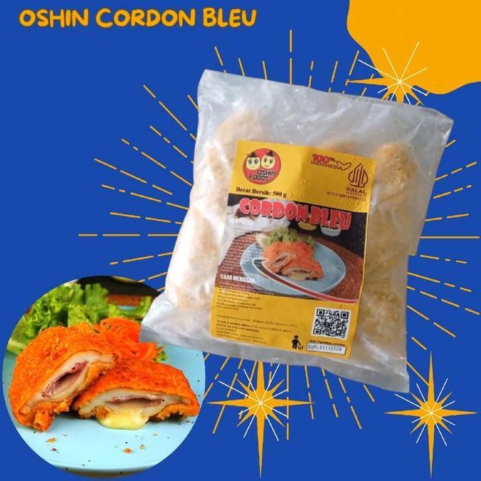Oshin Cordon Bleu Daging Dada Fillet Ayam Isi Keju Leleh dan Smoked Beef Isi 3 Pcs - Telah Sertifika