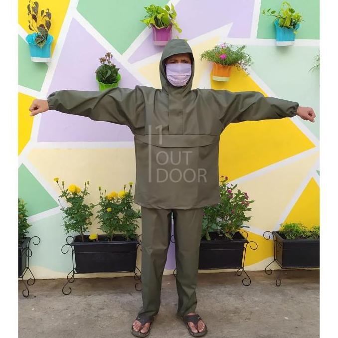 Jas Hujan Setelan Jaket Celana Raincoat Jack Wolfskin