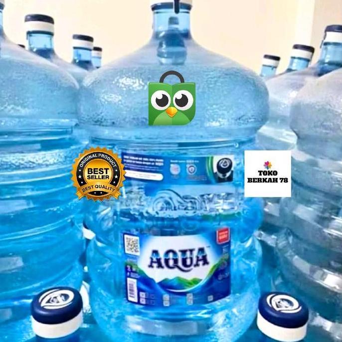 ORIGINAL AQUA GALON 19 LITER ( GALON & ISI )  KHUSUS GOJEK/GRAB