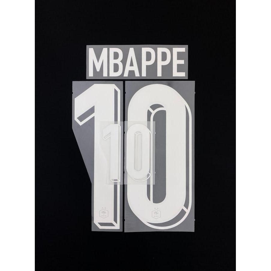 Prancis 2024 Home = MBAPPE (10). Original Nameset for Jersey.
