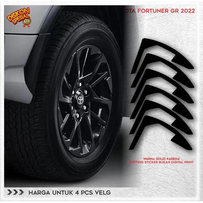 Stiker Velg Fortuner GR TRD Untuk 5 Velg Cutting Sticker