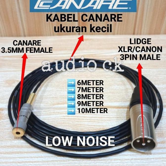 TERBARU - KABEL CANARE KECIL JACK 3.5MM FEMALE TO XLR MALE 6M-10M