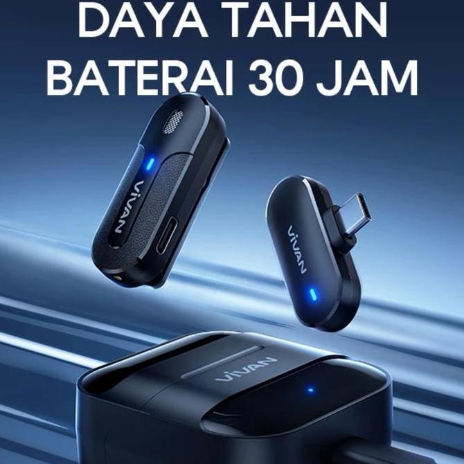 Microphone Vivan VWA-M8C Usb C / VWA-M8L Lightning Wireless Clip On Mic
