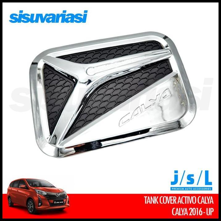 TERMURAH TANK COVER CALYA 20162025 | AKSESORIS MOBIL TUTUP BENSIN CHROME, HITAM DOFF & CARBON LOOK 