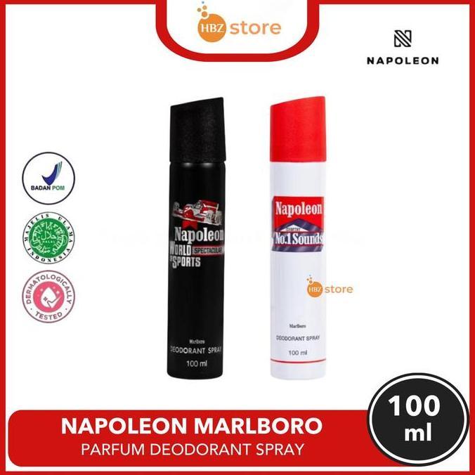 Marlboro Napoleon Parfum Deodorant Spray Pria 100ml Hitam dan Putih