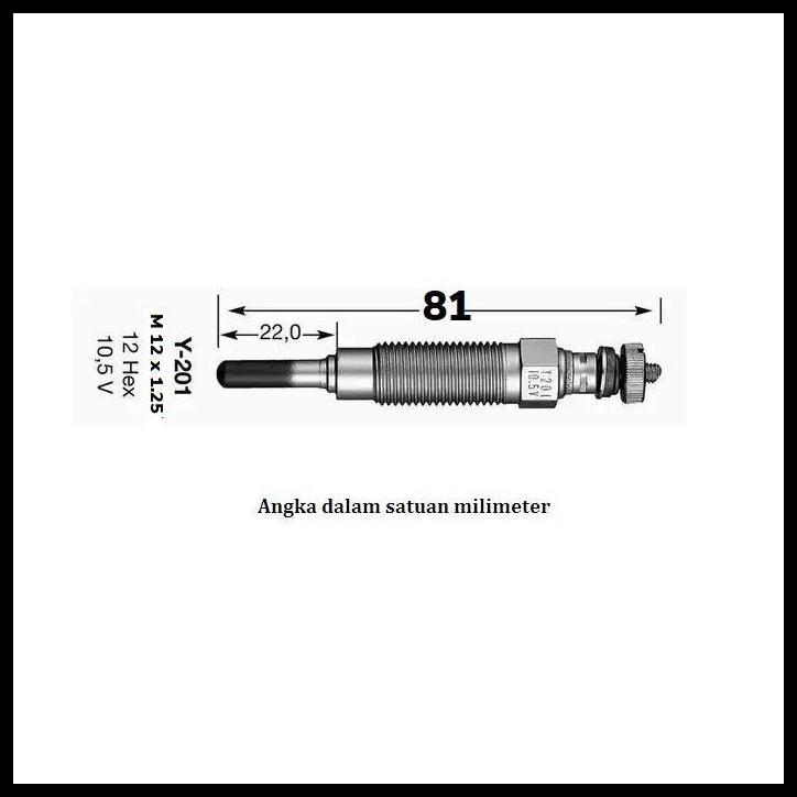 TERBARU BUSI PEMANAS / GLOW PLUG MITSUBISHI FUSO CANTER 4DR1 4DR5 - NGK Y201 