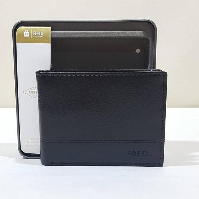DOMPET PRIA FOSSIL ORINAL - FOSSIL BROOKS WALLET BLACK