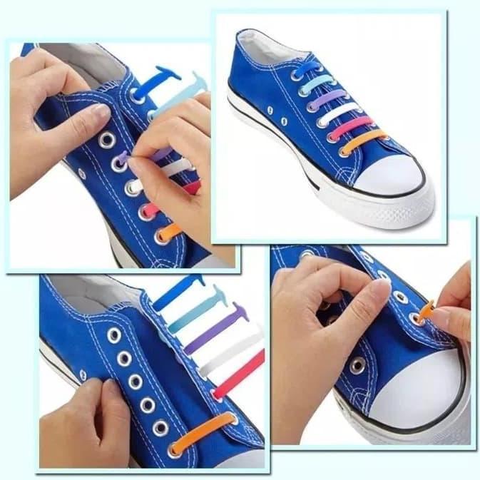 DS189 >> Premium Tali Sepatu Silikon / Tali Sepatu Karet Anak Anak