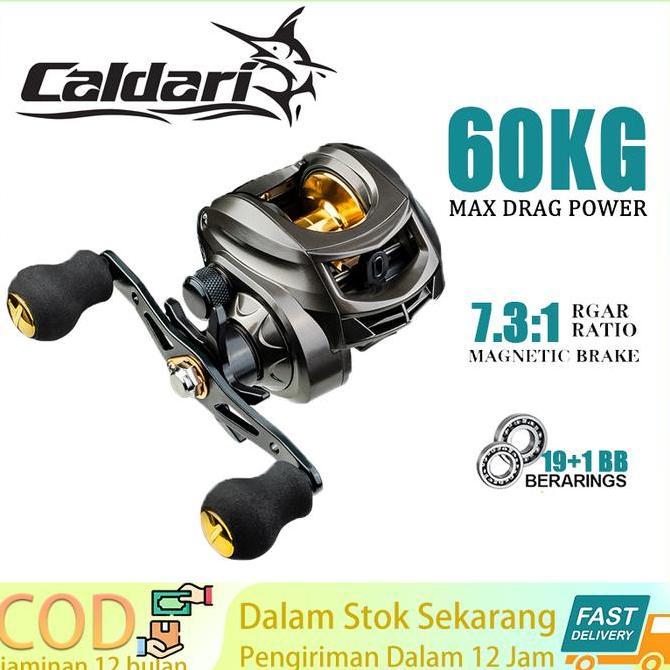 Reel Fishing Reel Alat Pancing Joran Pancing Baitcast Reel Gulungan Pancing 60kg/30lbs 7.7:1 18+1bb 