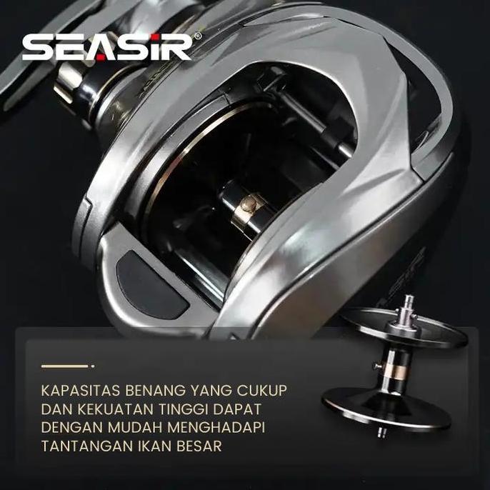 SEASIR MEGACUDA Reel Pancing Casting Umpan, Rangka Aluminium Logam Kiri/Kanan + Sisi Karbon Gagang G