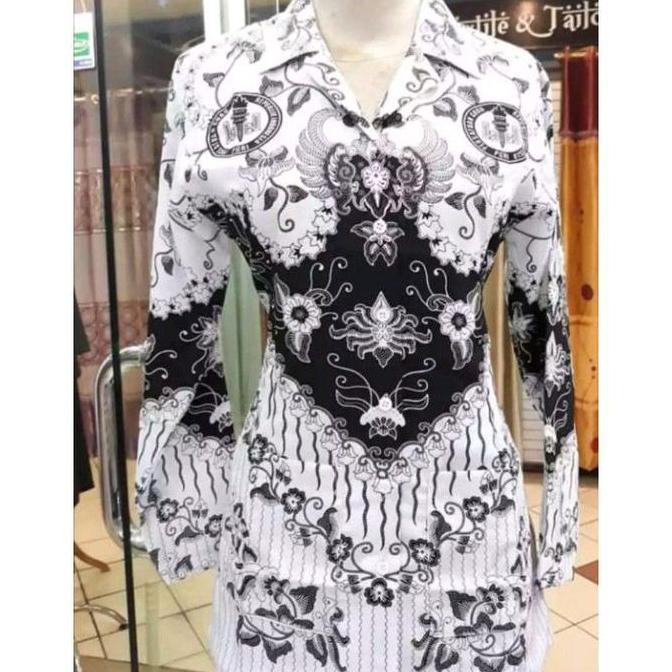 Seragam PGRI Dress PGRI dinas PGRI Seragam DINAS pgri terbaru wanita gamis Batik Kancing