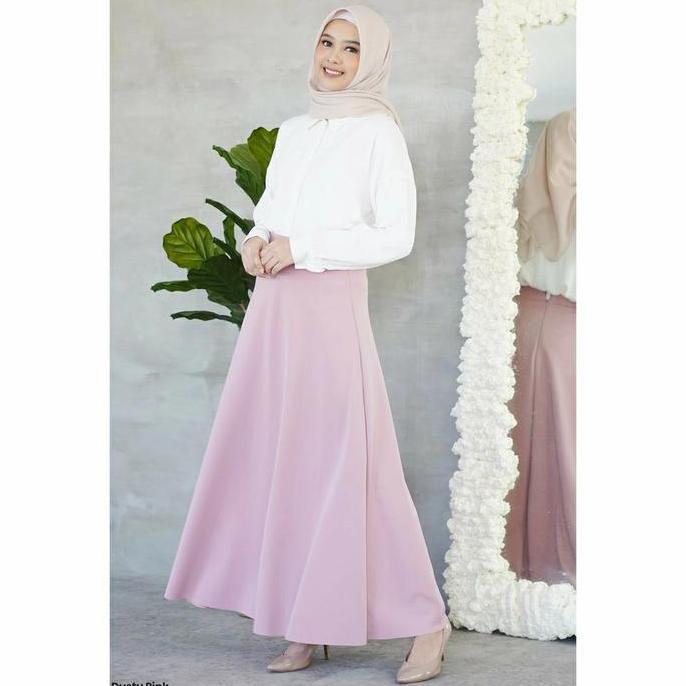 Flare Bloomy Long Skirt Rok Panjang Wanita Muslim Kuliah Kerja kantor