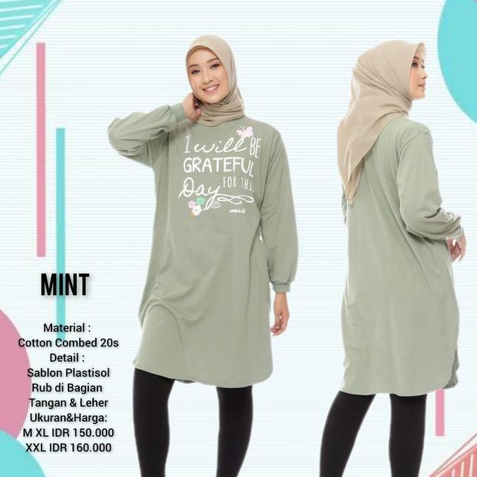 Tunik Calista / Mareema / Tunik Kaos Wanita Muslim Jumbo