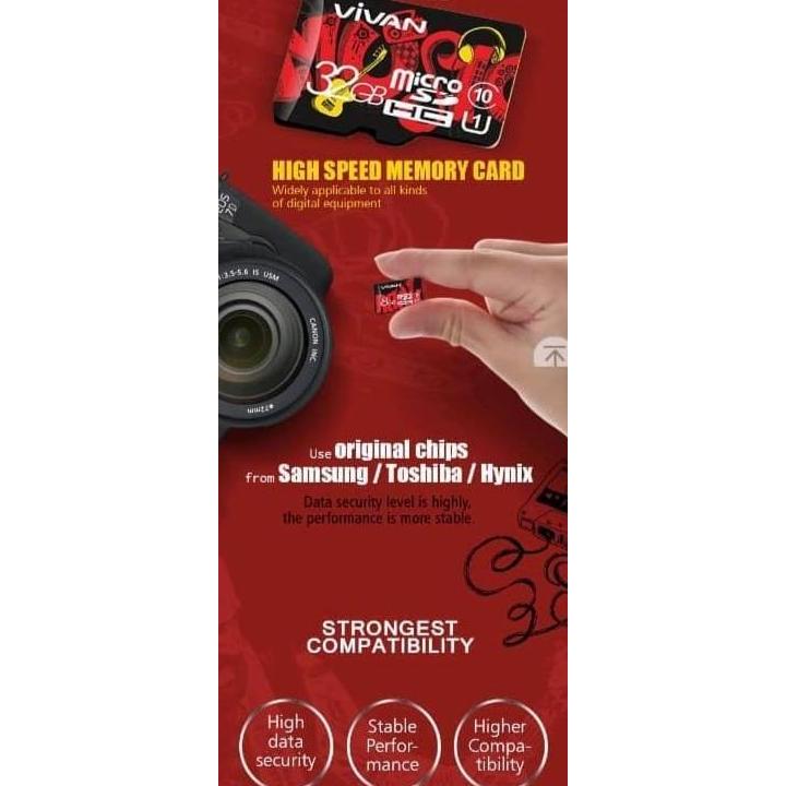 Memory Micro SD 32GB Class 10 - Memory SD Card 32GB Vivan Original