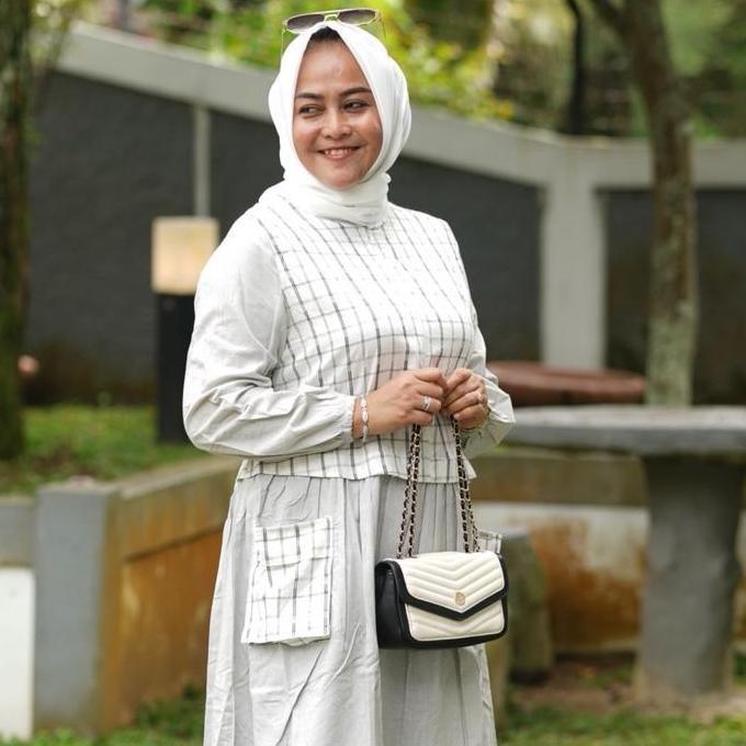 Cu2k Midi dress katun Hayna premium midi / katun salur Tunik Wanita Gamis