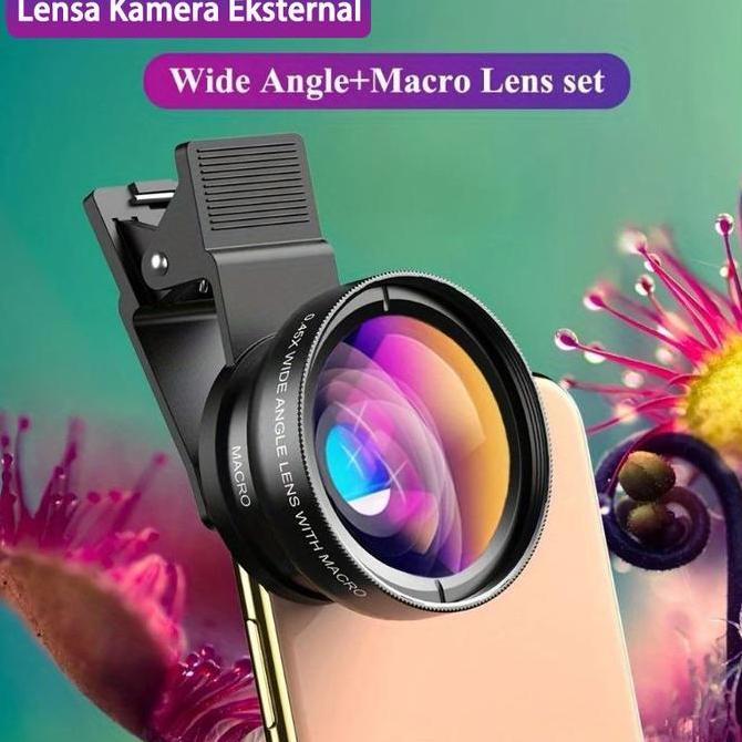 Lensa Kamera Eksternal 2In1 Lensa Super Wide Angle Lens+Macro Smartphone 12.5x Dengan Klip Untuk Hp