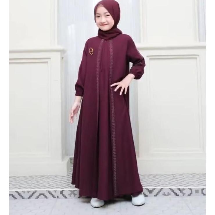 Baju Gamis Ibu dan Anak Perempuan Muslimah Ceruty Premium Hitam Syari