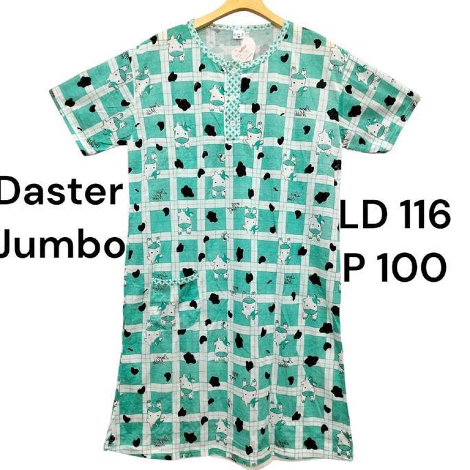 Daster Wanita Dewasa Jumbo Bahan Kaos Tebal motif 2XL LD 116Cm Setrip Panjang