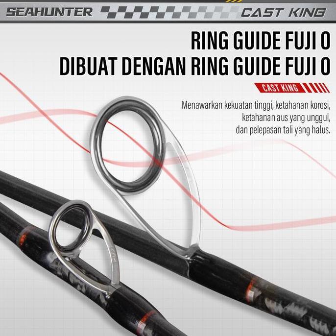 SeaHunter Cast King Joran Pancing Karbon Tinggi 180cm/198cm M/MH Two Rod Tips FUJI O Ring Long Casti