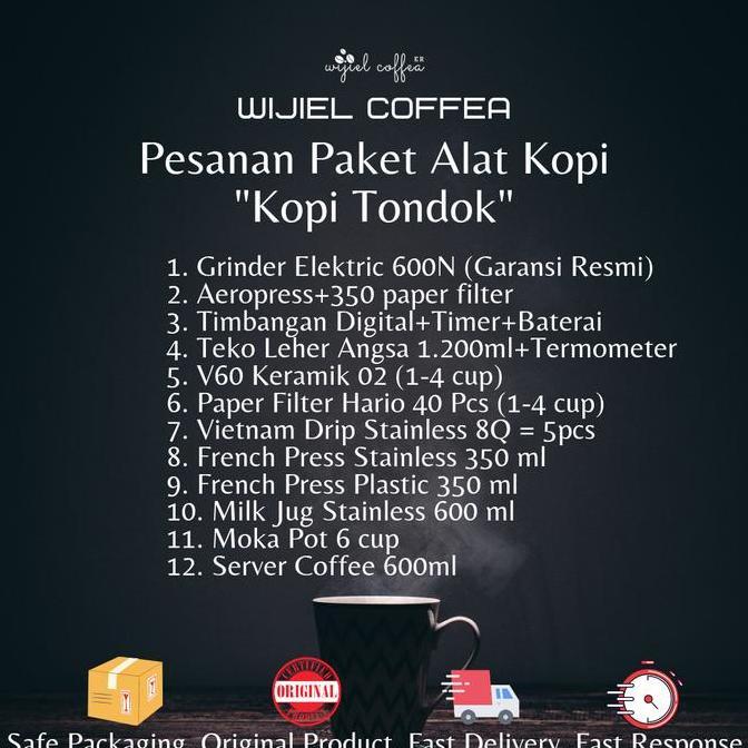 Pesanan Alat Kopi - Kopi Tondok - Paket Alat Kedai Kopi - Usaha Kopi