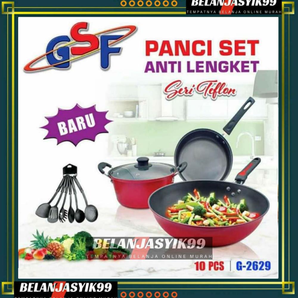PANCI SET GSF G-2629 / PANCI SET SPATULA GSF 2629 / PANCI SET SERI TEFLON SPATULA 10PCS GSF 2629 / P