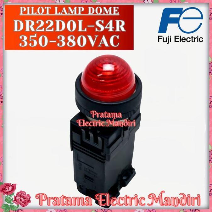 FUJI ELECTRIC PILOT LAMP INDICATOR LAMP LAMPU INDIKATOR BULB 22MM DR22DOL-S4R DR22D0L-S4R 350VAC 380