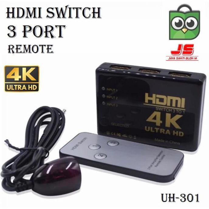DV171 - HDMI Switcher 3 Port 4K Ultra HD with Remote & Receiver