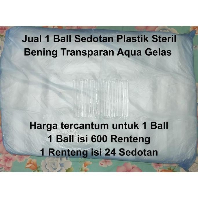 Jual 1 Ball Sedotan Plastik Steril Aqua Gelas Kecil Mini Cup Renceng Renteng Putih Bening Transparan
