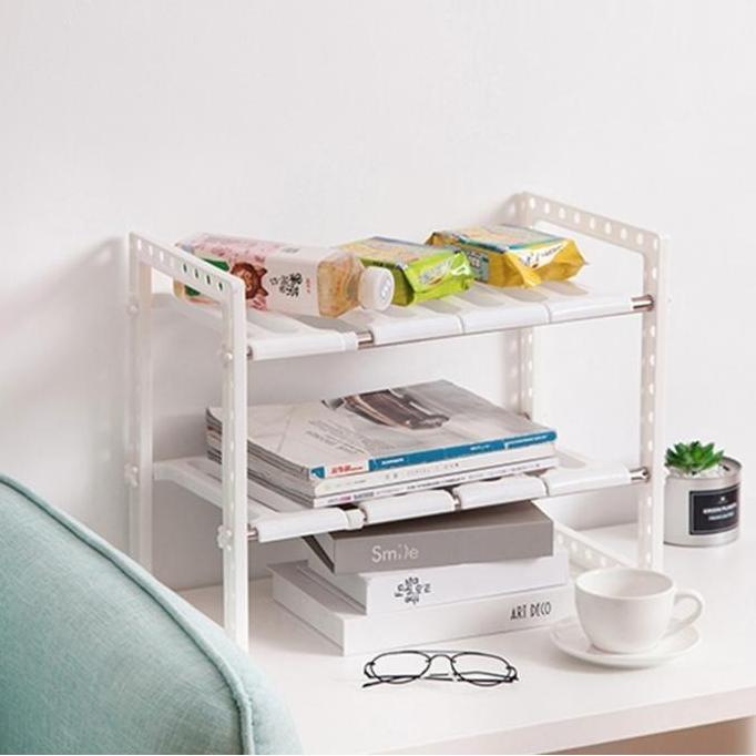 Rak Buku Laptop Organizer Rak Besi Susun Minimalis Kokoh Meja Printer ZS