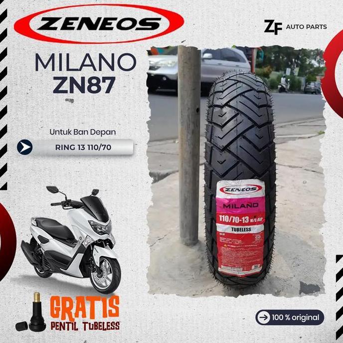 TERBARU - SEPASANG BAN MOTOR NMAX ZENEOS MILANO Ring 13 TUBELESS DEPAN BELAKANG NMAX