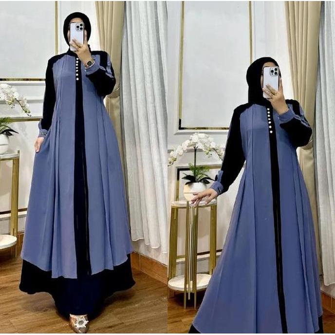 Gamis Outer Abaya Mewah Simpel Elegan Terbaru 2025 Gamis Wanita muslimah LD 120 Original