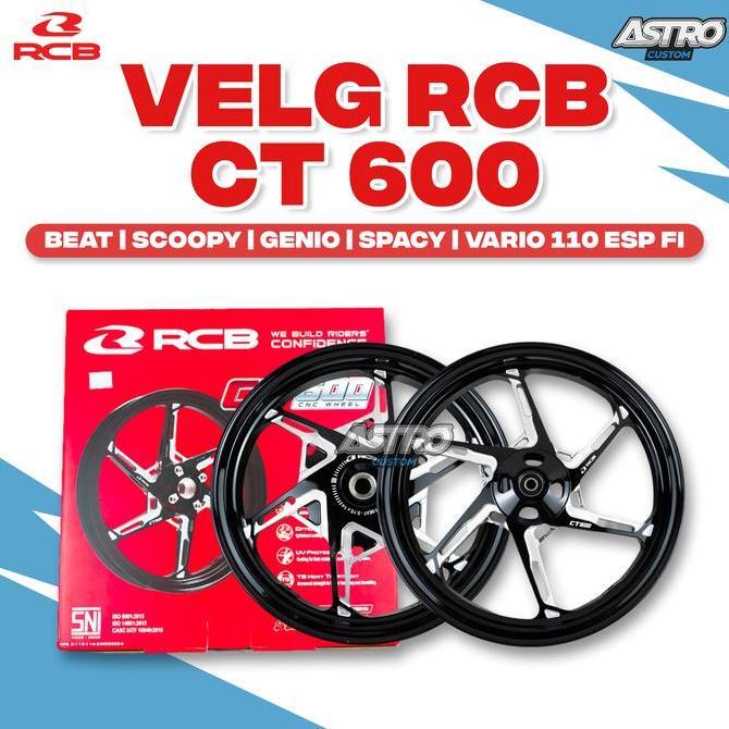 Terlaris Rcb Velg Rim Ct600 Beat Scoopy Vario 110 Fi Esp Deluxe Genio Spacy Casting Cnc Black Ring 1