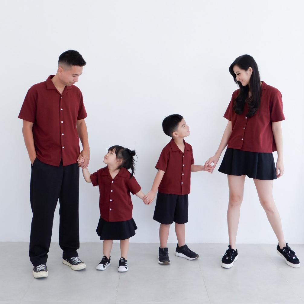 NEW PRODUCT Isla Gaby Family Maroon - Maroon - Set Pakaian Keluarga - Baju Couple - Baju Keluarga - 